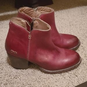 Bed Stu Ankle Boots, Red, Size 6.5